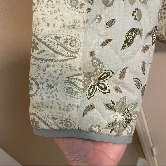 Avec Les Filles Quilted Patchwork Floral Paisley Bomber Jacket Size Large - Picture 6 of 11